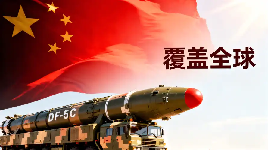 4k军事壁纸 - 导弹 - 东风5C - 中国国旗「哲风壁纸」
