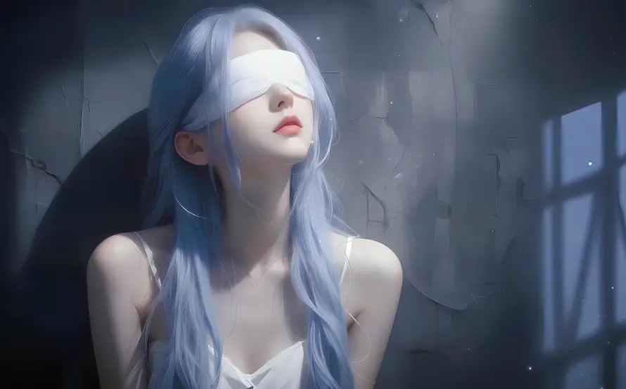 4k囚室壁纸 - 昏暗 - 白衣 - 眼罩「哲风壁纸」