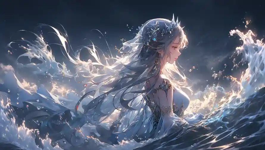 4k侧脸壁纸 - 海 - 发光 - 海浪「哲风壁纸」