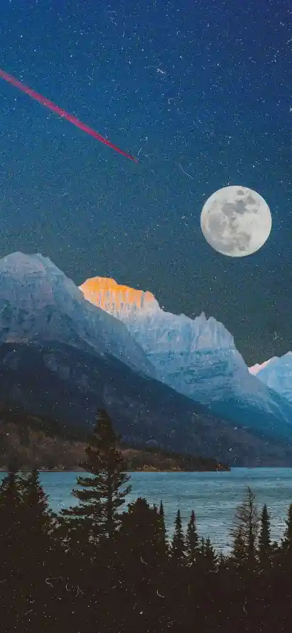 4k森林壁纸 - 流星 - 雪山 - 湖泊「哲风壁纸」