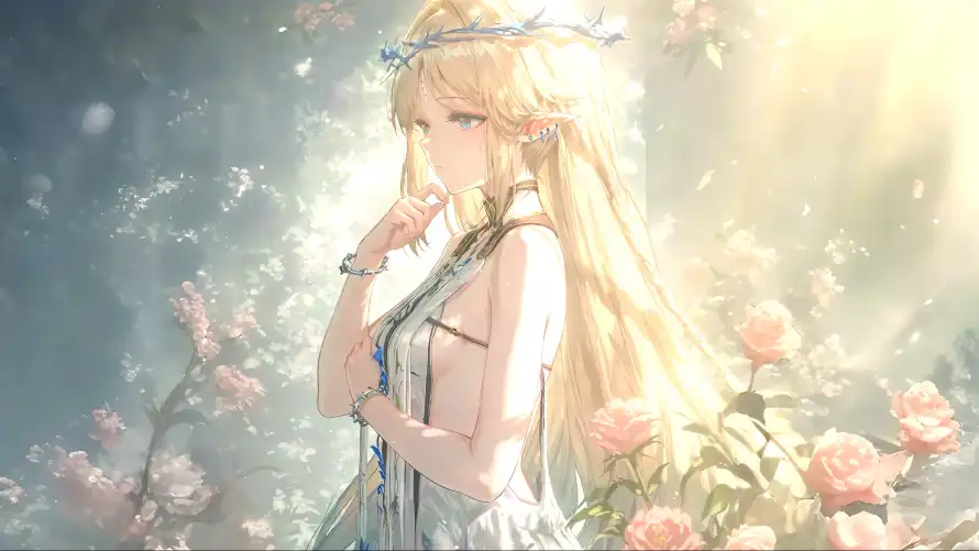 4k动漫壁纸 - 梦幻 - 白衣 - 美女「哲风壁纸」