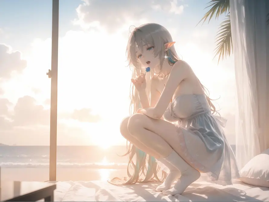 4k沙滩壁纸 - 海边 - 美女 - 长发「哲风壁纸」