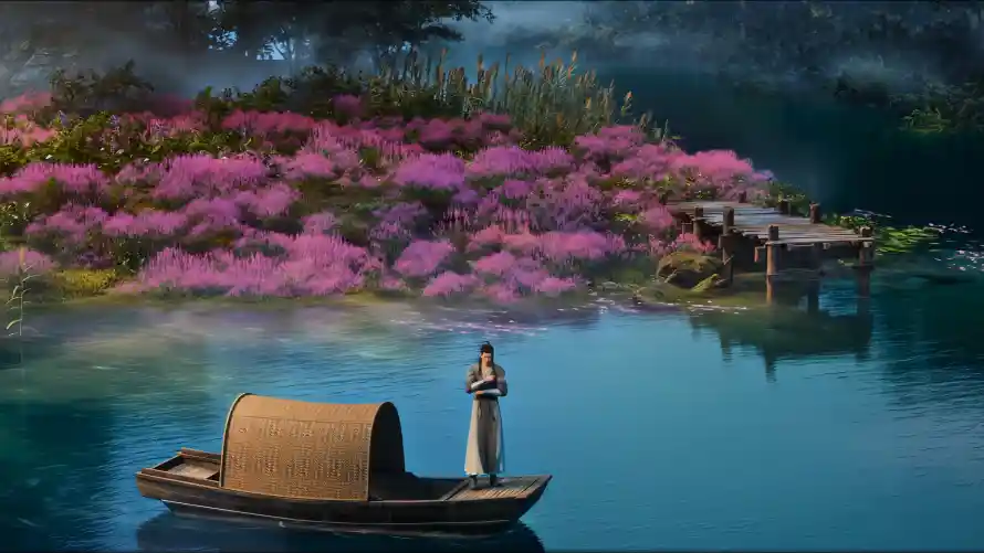 4k古风壁纸 - 小船 - 湖泊 - 花海「哲风壁纸」 4k古风壁纸 - 小船 - 湖泊 - 花海「哲风壁纸」