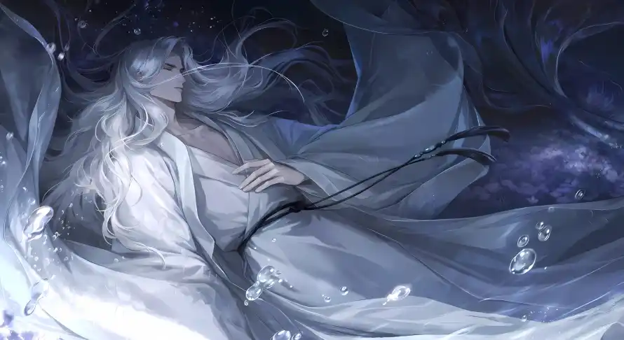 4k古风壁纸 - 插画 - 星空 - 水波「哲风壁纸」
