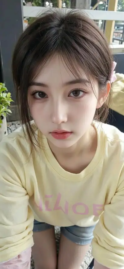 4k室内壁纸 - 清新 - 美女 - 牛仔短裤「哲风壁纸」