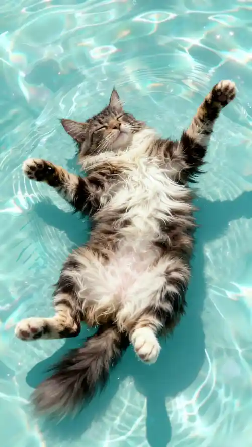 4k可爱壁纸 - 戏水 - 清凉 - 游泳「哲风壁纸」