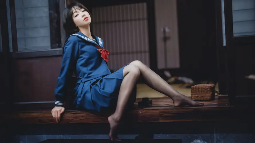 4kjk壁纸 - 坐姿 - 少女 - 黑丝「哲风壁纸」