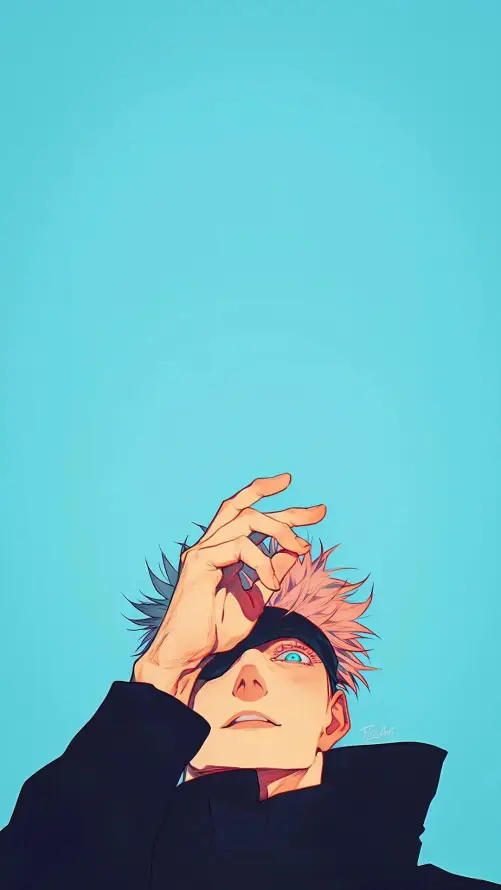 4k蓝天壁纸 - 黑衣 - 二次元 - 五条悟「哲风壁纸」