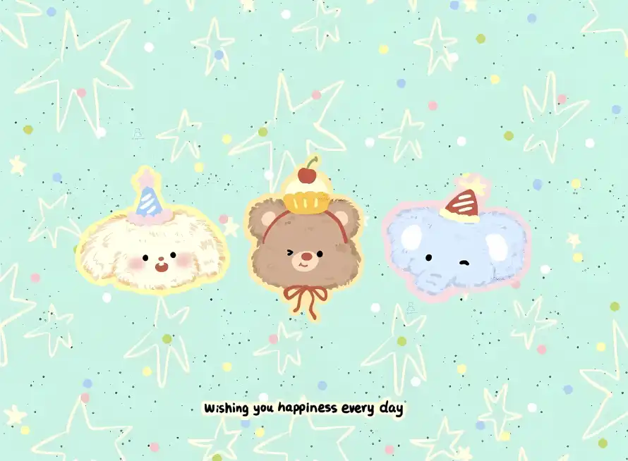 4k卡通壁纸 - 可爱 - 小熊 - 小狗「哲风壁纸」