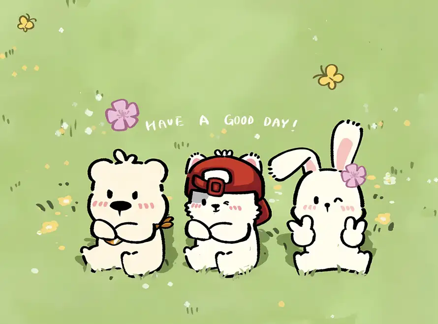 4k兔子壁纸 - 卡通 - 小熊 - 小狗「哲风壁纸」