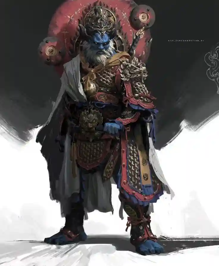 4k盔甲壁纸 - 蓝皮肤 - 四大天王 - 游戏角色「哲风壁纸」