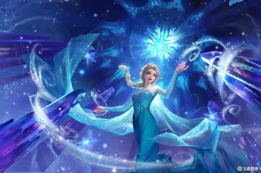 4k冰雪壁纸 - 星空 - 甄姬 - 艾莎「哲风壁纸」