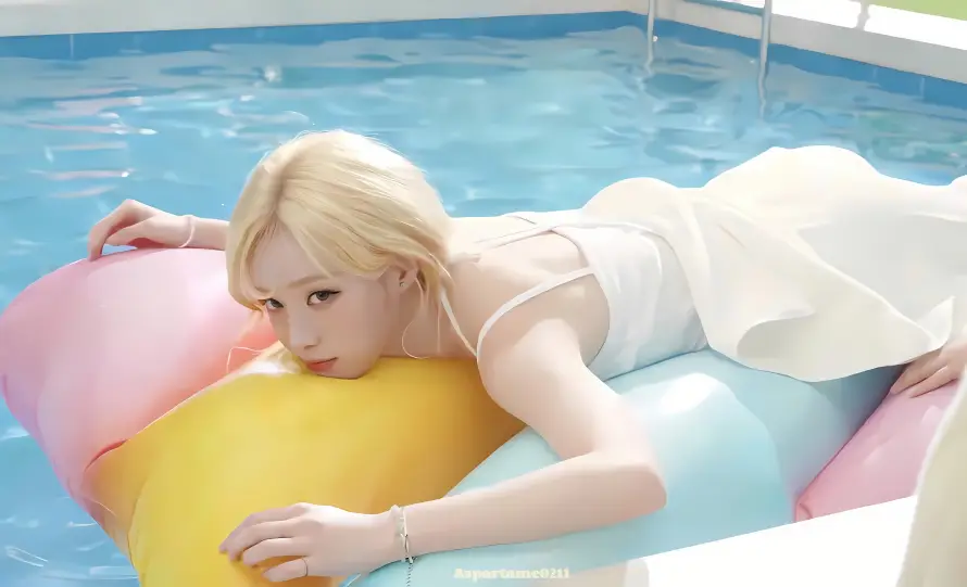 4k夏日壁纸 - 泳池 - 爱豆 - 金发「哲风壁纸」