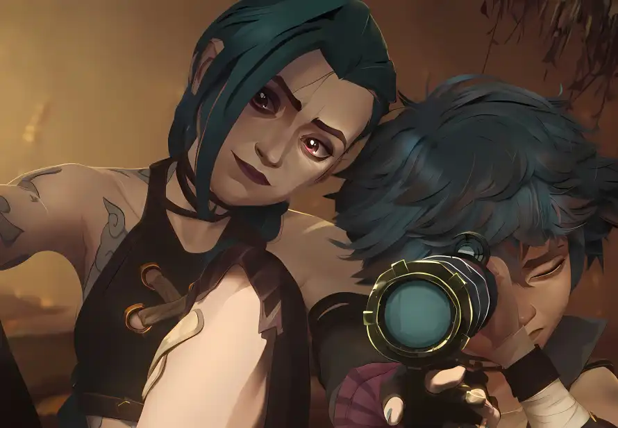 4k伊莎壁纸 - 纹身 - 蓝发 - 暖色调「哲风壁纸」