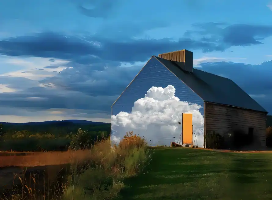 4k山丘壁纸 - 房屋 - 木门 - 草地「哲风壁纸」