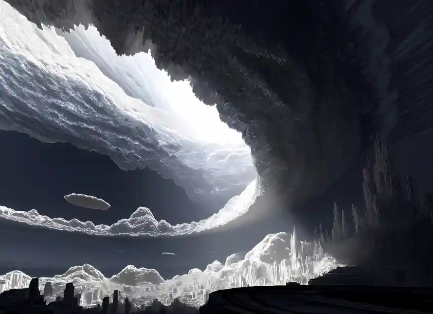 4k云城壁纸 - 光影 - 冰晶 - 暗色「哲风壁纸」 4k云城壁纸 - 光影 - 冰晶 - 暗色「哲风壁纸」