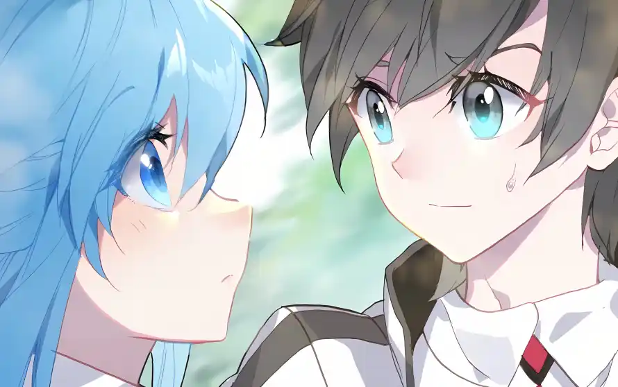 4k互动壁纸 - 蓝发 - 黑发 - 唐轩宇「哲风壁纸」