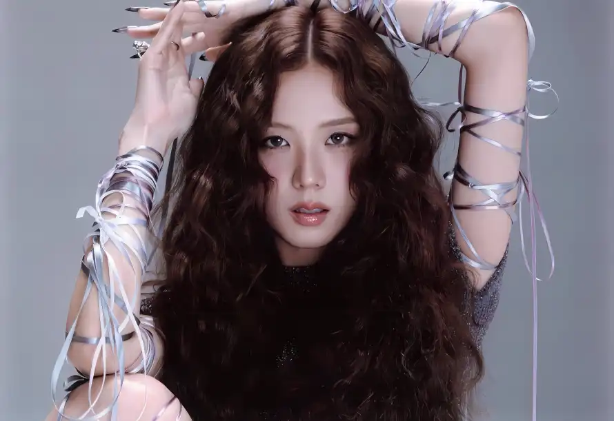 4k卷发壁纸 - 飘带 - 艺术照 - 金智秀「哲风壁纸」