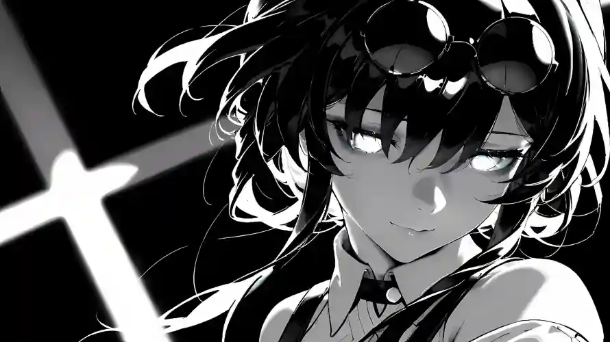 4k动漫壁纸 - 黑白 - 墨镜 - wallpaper「哲风壁纸」