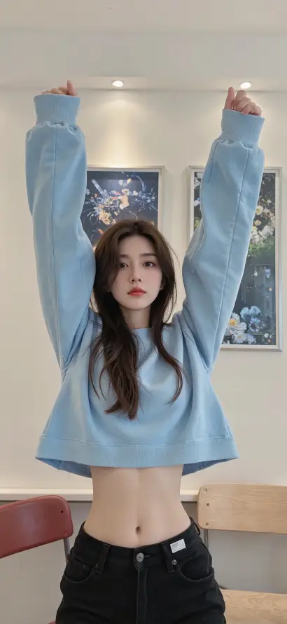 4k4K壁纸 - 女生 - 室内 - 露脐「哲风壁纸」