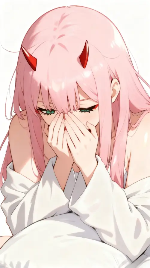 4k02壁纸 - 害羞 - 白衣 - 简约「哲风壁纸」