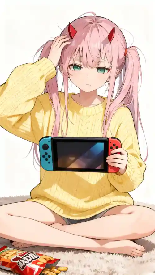 4k02壁纸 - 零食 - 双马尾 - 游戏机「哲风壁纸」