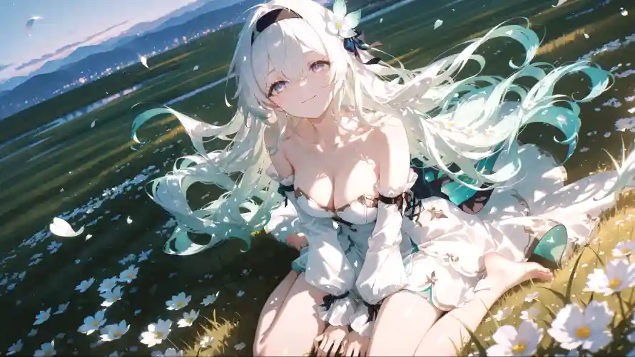 4k女孩壁纸 - 白发 - 白衣 - 美女「哲风壁纸」