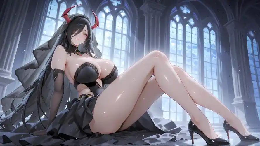 4k女孩壁纸 - 红角 - 美女 - 黑衣「哲风壁纸」