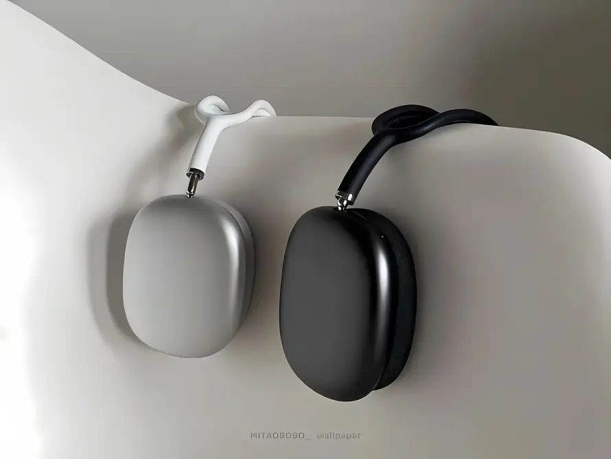 4k对比壁纸 - 黑白 - 简约 - 耳机壳「哲风壁纸」