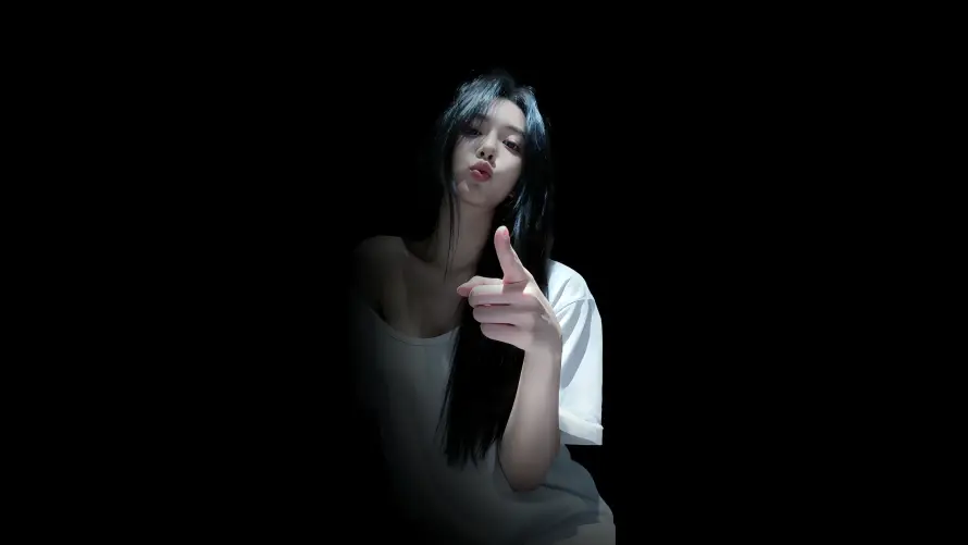 4k俏皮女孩壁纸 - 暗光美女 - 暗黑光影 - 暗黑氛围「哲风壁纸」