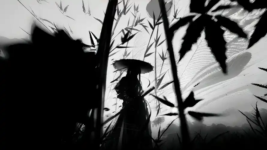 4k古风壁纸 - 武侠 - 竹林 - 斗笠剑客「哲风壁纸」