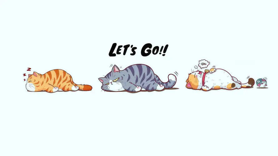 4k橘猫壁纸 - 三只猫 - 卡通猫 - 带不动「哲风壁纸」