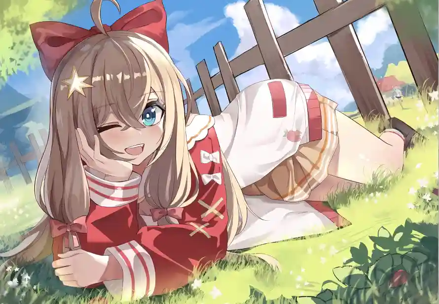 4k嘉然壁纸 - 草地 - 蓝天 - 二次元「哲风壁纸」 4k嘉然壁纸 - 草地 - 蓝天 - 二次元「哲风壁纸」