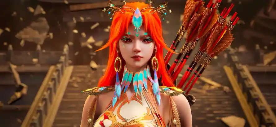 5k古风壁纸-柳七月与橙红发-沧元图壁纸分享「哲风壁纸」