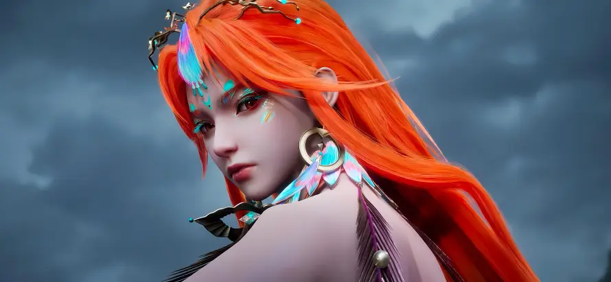 4k橙发壁纸 - 柳七月 - 沧元图 - 动漫美女「哲风壁纸」