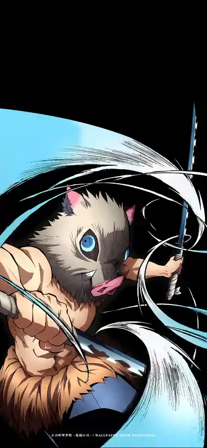 4k伊之助壁纸 - 兽之呼吸 - 动漫角色 - 战斗姿态「哲风壁纸」