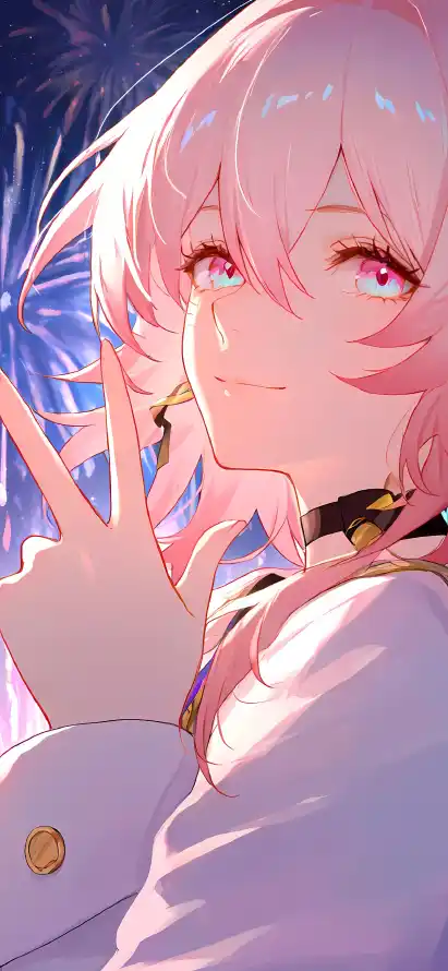 4k崩坏壁纸 - 烟花 - 三月七 - 二次元「哲风壁纸」