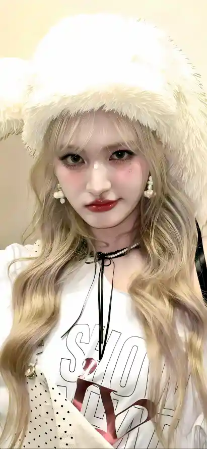 4k金发壁纸 - 文字衣 - 金志恒 - 精致妆容「哲风壁纸」