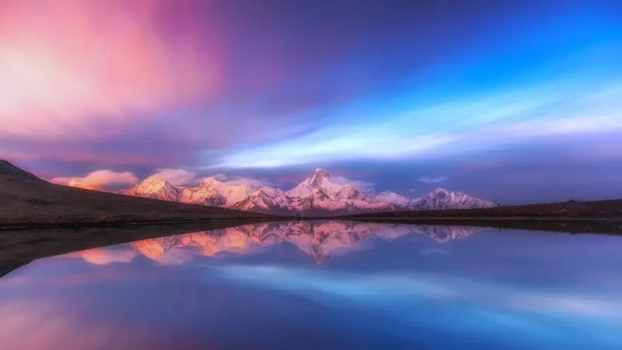 4k倒影壁纸-雪山与湖泊-热门的壁纸「哲风壁纸」