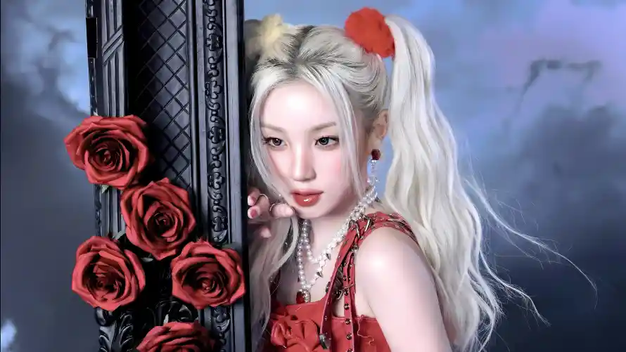 4k红衣壁纸-双马尾和金发-珍珠项链壁纸推荐「哲风壁纸」