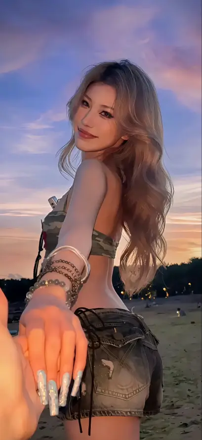 4k手链壁纸 - 短裤 - 美女 - 美甲「哲风壁纸」