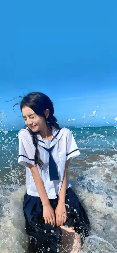4k海浪壁纸 - 海边 - 笑容 - 蓝天「哲风壁纸」