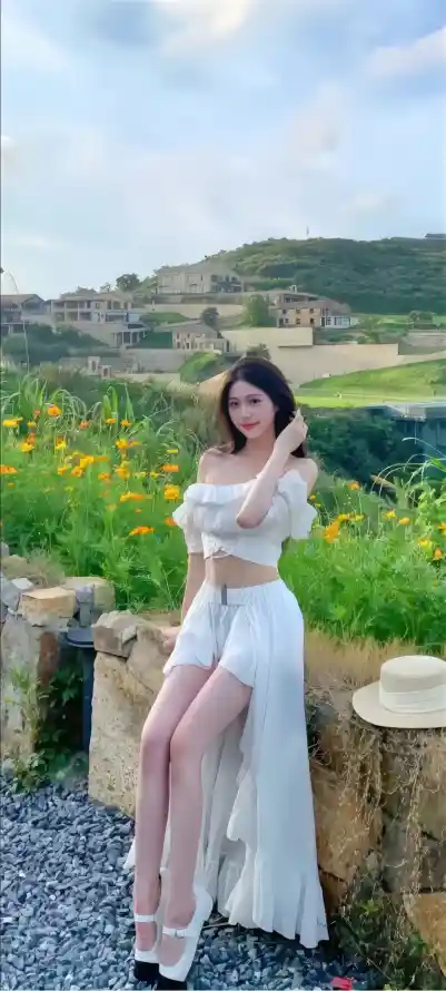 4k花海壁纸 - 乡村风景 - 白色穿搭 - 白衣美女「哲风壁纸」