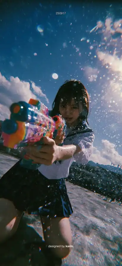 4k户外壁纸 - 水枪 - 水花 - 清新「哲风壁纸」