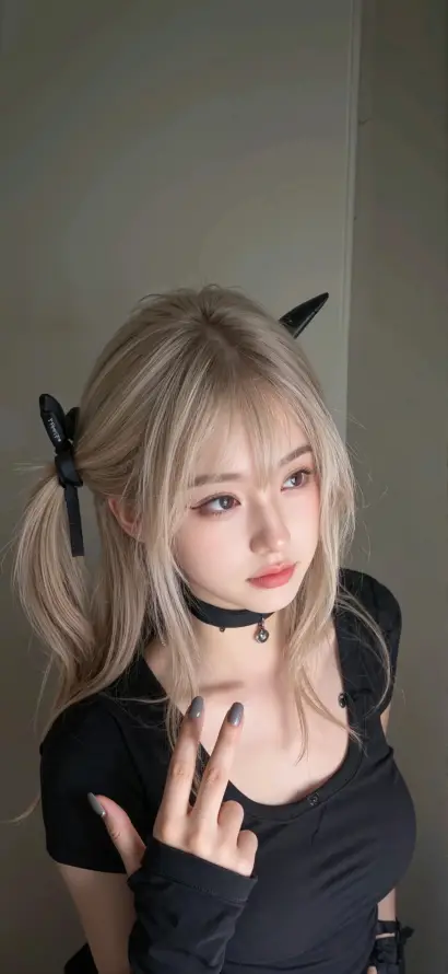 4k室内壁纸 - 双马尾 - 小恶魔角 - 金发美女「哲风壁纸」