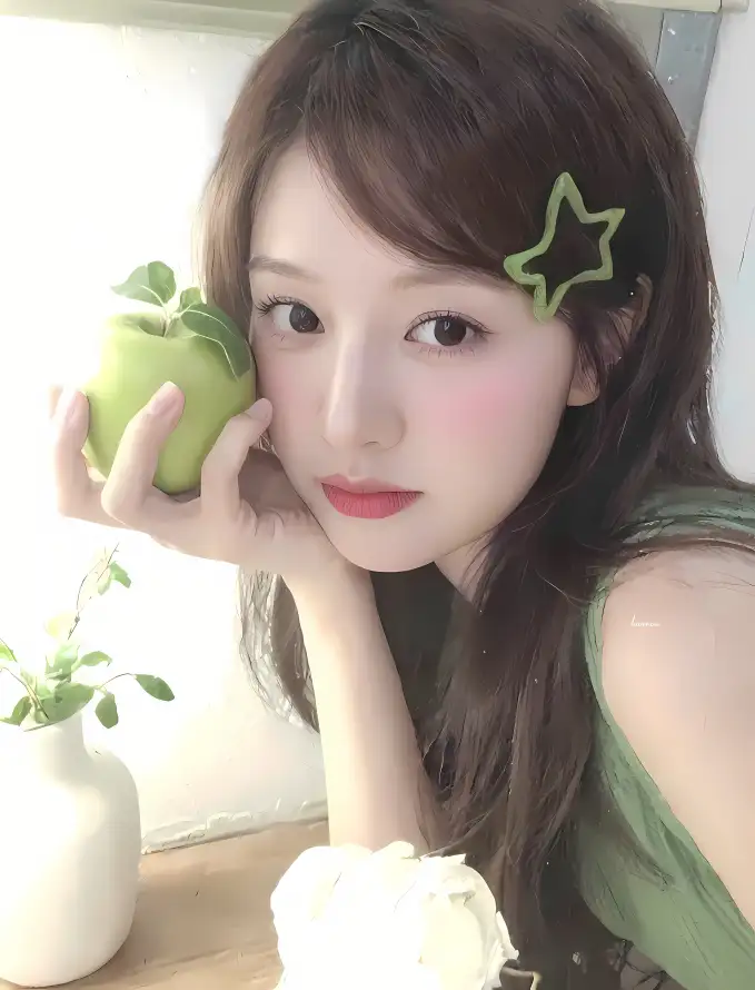 4k红唇壁纸 - 绿植 - 绿色 - 金智媛「哲风壁纸」