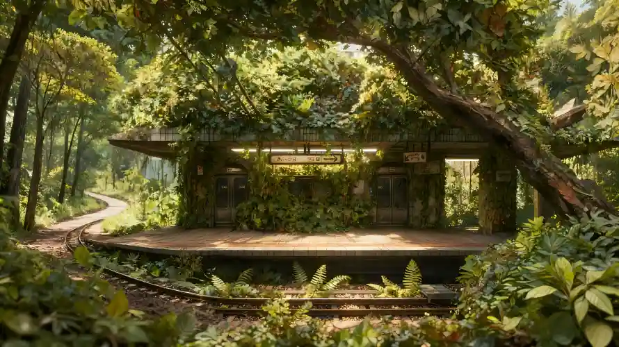 4k森林壁纸 - 站台 - 绿植 - 自然「哲风壁纸」