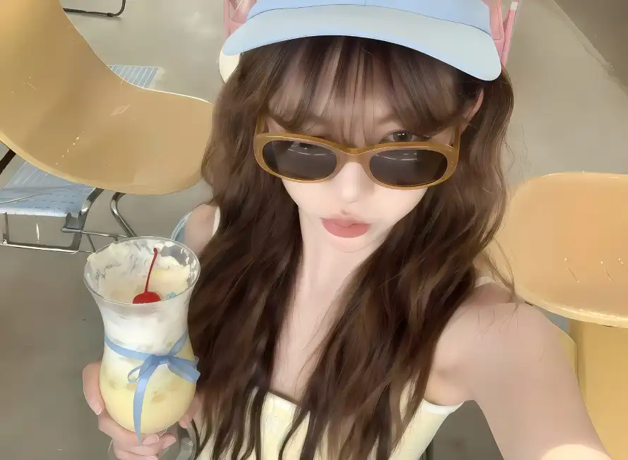 2k墨镜壁纸-樱桃奶茶壁纸和奶茶-精灵耳帽壁纸推荐「哲风壁纸」