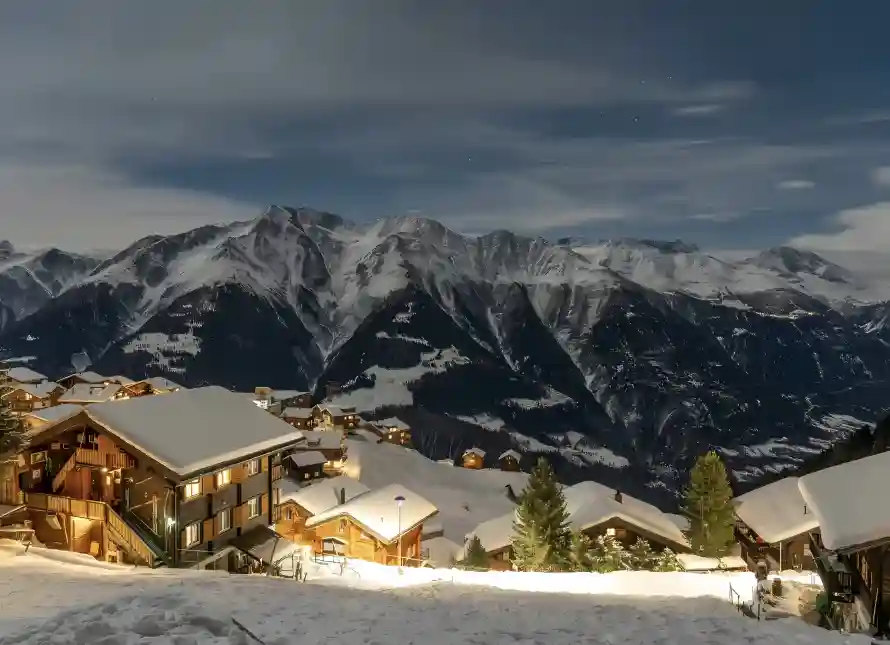 4k夜晚壁纸 - 山川 - 房屋 - 木屋「哲风壁纸」