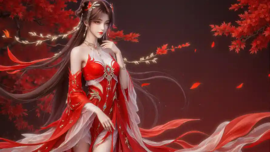 4k古风壁纸 - 国风 - 枫叶 - 红衣「哲风壁纸」 4k古风壁纸 - 国风 - 枫叶 - 红衣「哲风壁纸」